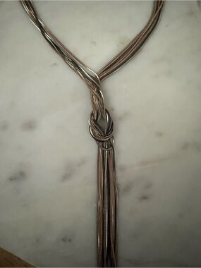 Bebe Multi-Strand Knot Pendant Necklace in Mixed Metal nwt